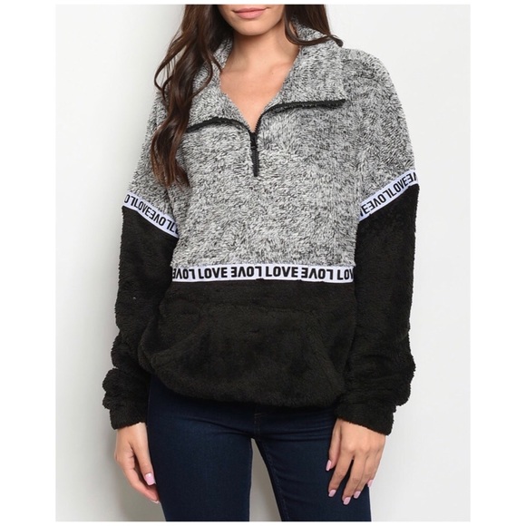 ❄️OLIVE WHITE FLEECE PULLOVER - Picture 7 of 13